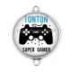 Connecteur Cabochon Argent - tonton super gamer