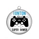 Pendentif Cabochon Argent - tonton super gamer