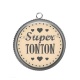 Pendentif Cabochon Argent - super tonton