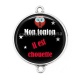Connecteur Cabochon Argent - mon tonton il est chouette