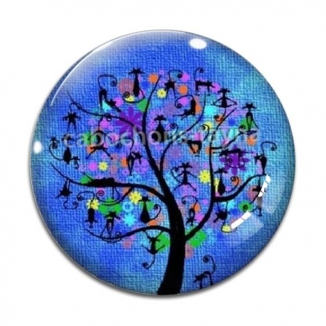 Cabochon Verre - arbre de vie