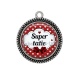 Pendentif Cabochon Argent - super tatie