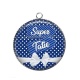 Pendentif Cabochon Argent - super tatie