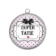 Pendentif Cabochon Argent - super tatie