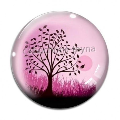 Cabochon Verre - arbre de vie