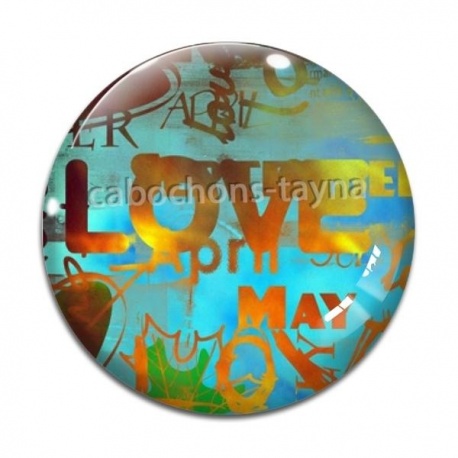 Cabochon Verre - love