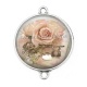 Connecteur Cabochon Argent - la rose et la clé