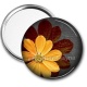 Miroir de poche - fleur fond gris