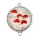 Connecteur Cabochon Argent - coquelicot