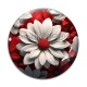 Cabochon Verre - fleur blanche