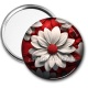 Miroir de poche - fleur blanche