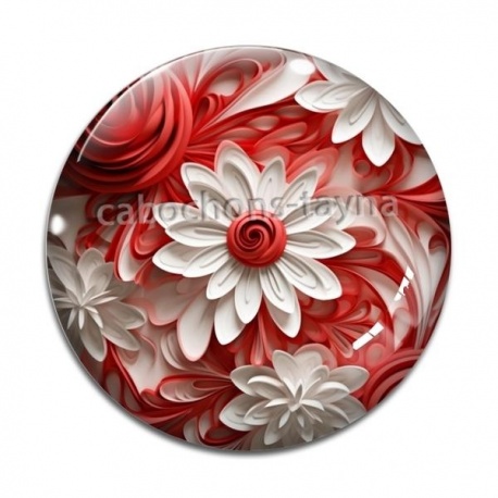 Cabochon Verre - fleur