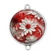 Connecteur Cabochon Argent - fleur