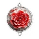 Connecteur Cabochon Argent - fleur