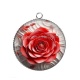 Pendentif Cabochon Argent - fleur