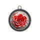Pendentif Cabochon Argent - fleur