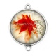 Connecteur Cabochon Argent - feuille