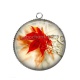 Pendentif Cabochon Argent - feuille