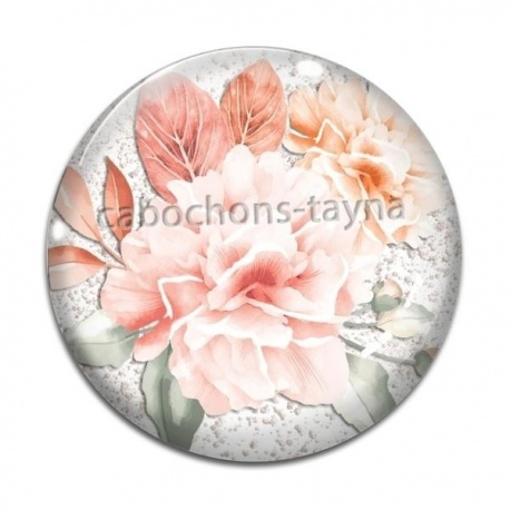 Cabochon Verre - fleur