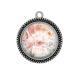 Pendentif Cabochon Argent - fleur