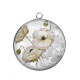 Pendentif Cabochon Argent - coquelicot