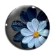 Cabochon Verre - fleur bleue