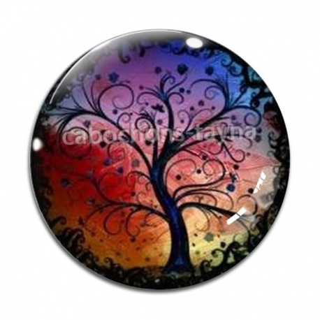 Cabochon Verre - arbre de vie