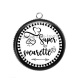 Pendentif Cabochon Argent - super soeurette