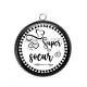 Pendentif Cabochon Argent - super soeur