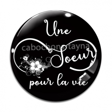 Cabochon Verre - une soeur pour la vie