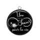 Pendentif Cabochon Argent - une soeur pour la vie