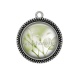 Pendentif Cabochon Argent - feuille