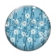 Cabochon Verre - fleur bleue et blanche
