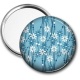 Miroir de poche - fleur bleue et blanche