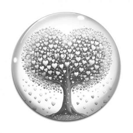 Cabochon Verre - arbre de vie