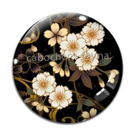 Cabochon Verre - fleur
