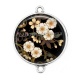 Connecteur Cabochon Argent - fleur