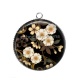 Pendentif Cabochon Argent - fleur
