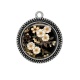 Pendentif Cabochon Argent - fleur
