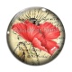 Cabochon Verre - coquelicot