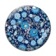 Cabochon Verre - fleur bleue