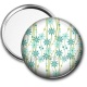 Miroir de poche - fleur vert et blanc