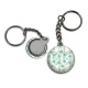 Porte clés - fleur vert et blanc