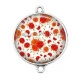 Connecteur Cabochon Argent - coquelicot