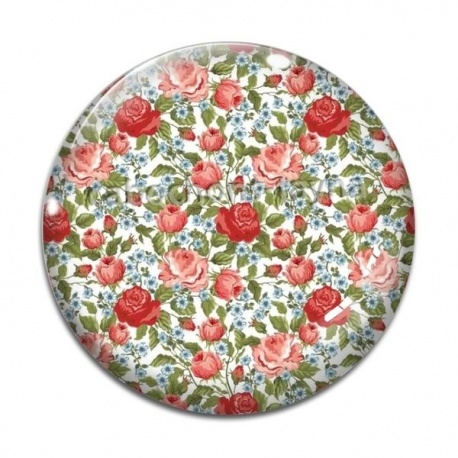 Cabochon Verre - fleur les roses