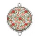 Connecteur Cabochon Argent - fleur les roses