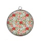 Pendentif Cabochon Argent - fleur les roses