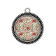 Pendentif Cabochon Argent - fleur les roses