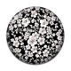 Cabochon Résine - fleur cerisier noir et blanche