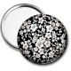 Miroir de poche - fleur cerisier noir et blanche